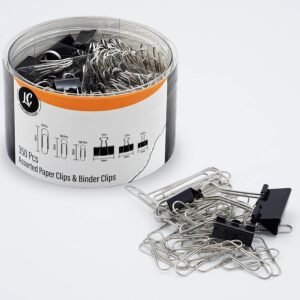 350 Pack Paper Clips and Binder Clips Set by Luxurecourt